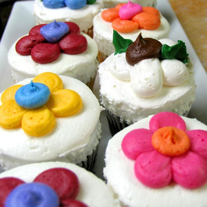 bennison-bakery-flower-power-cupcakes Picture of cupcakes decorated with flowers